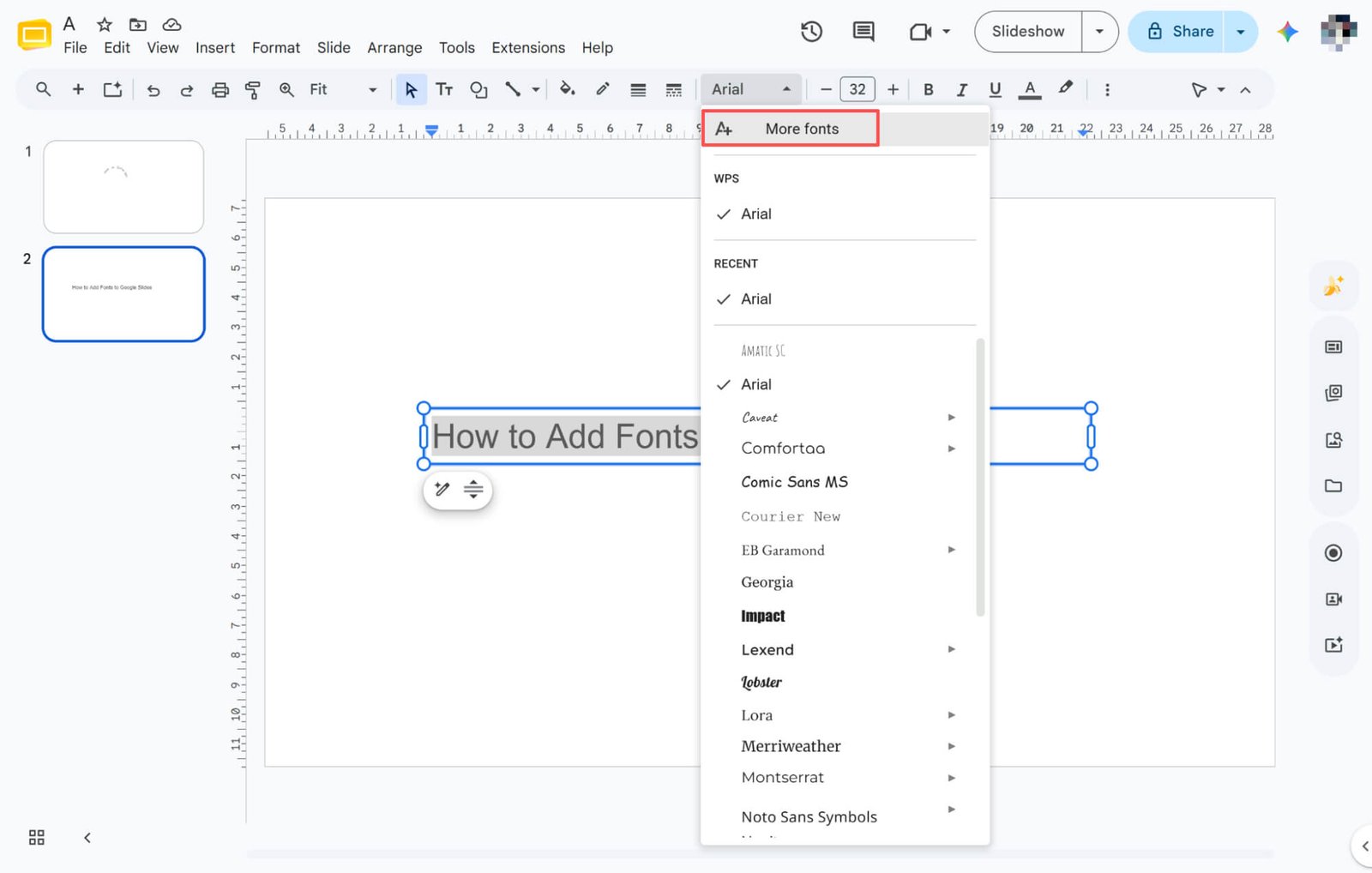 expanding font choices