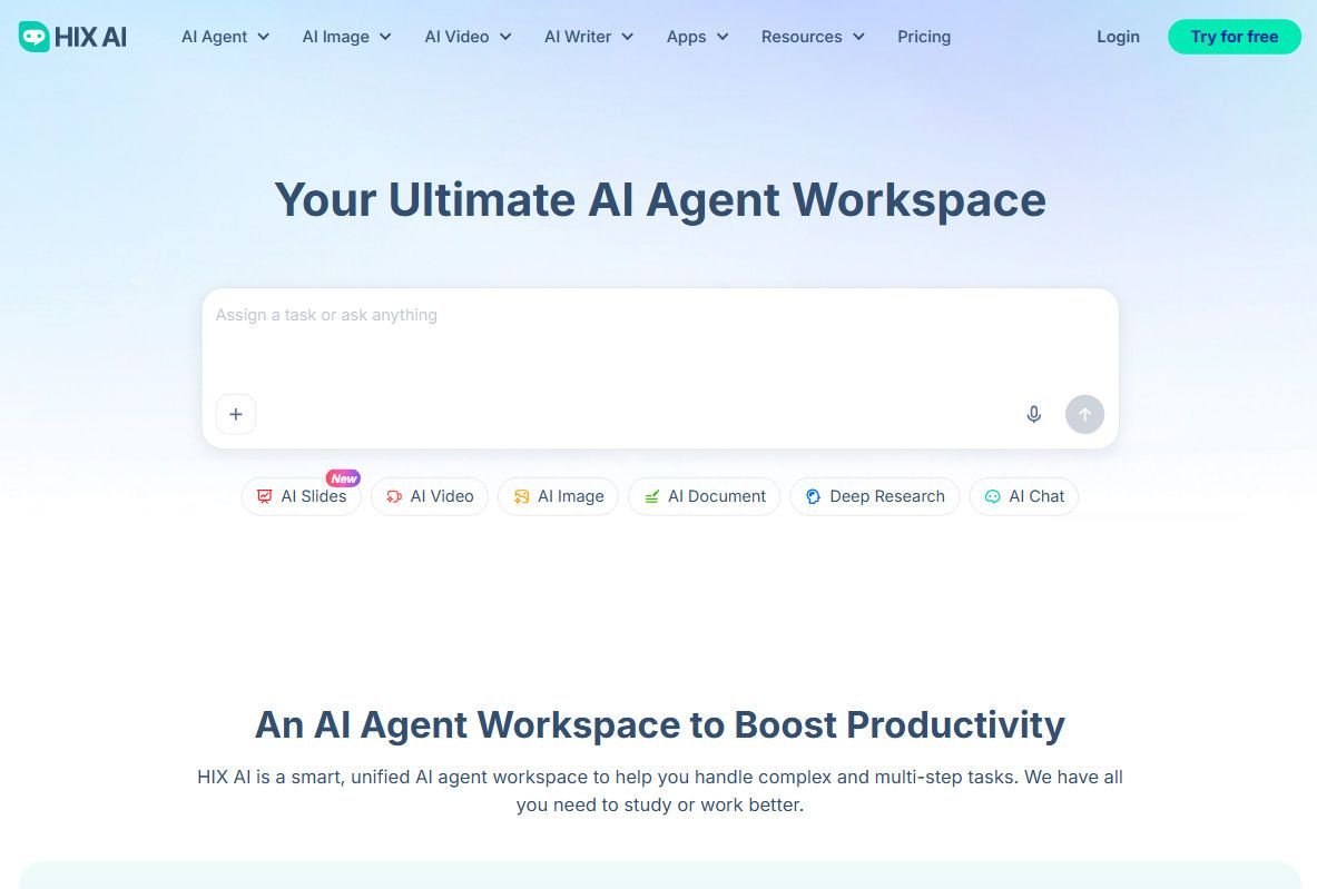HIX AI Homepage
