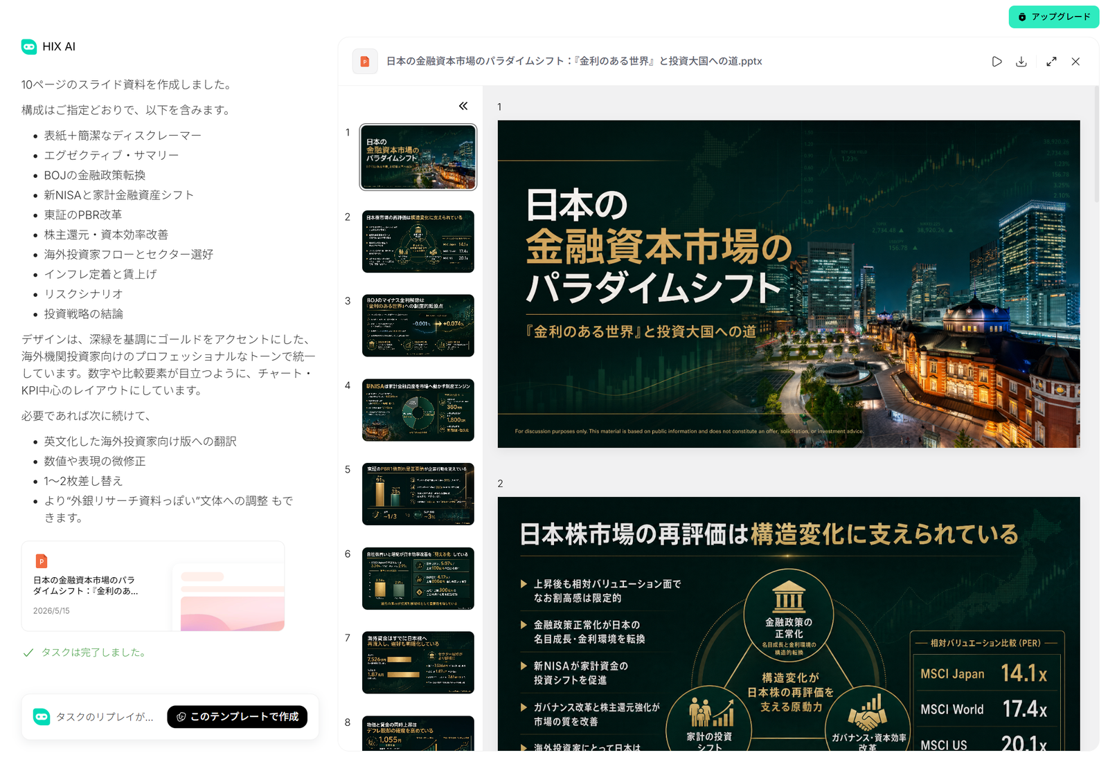 HIX.AI パワポ作成AI