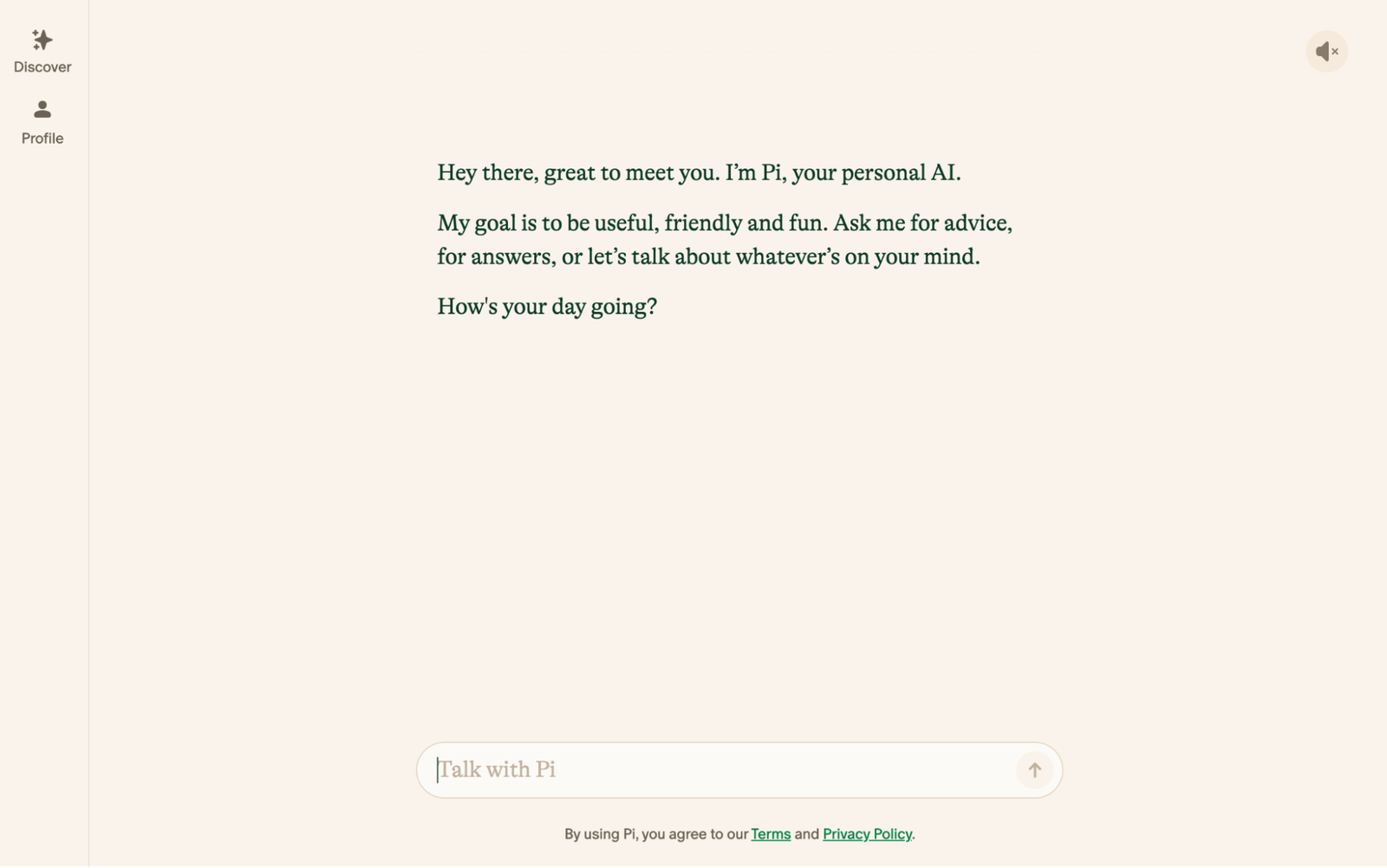 Pi(パイ)の会話型AIインターフェース