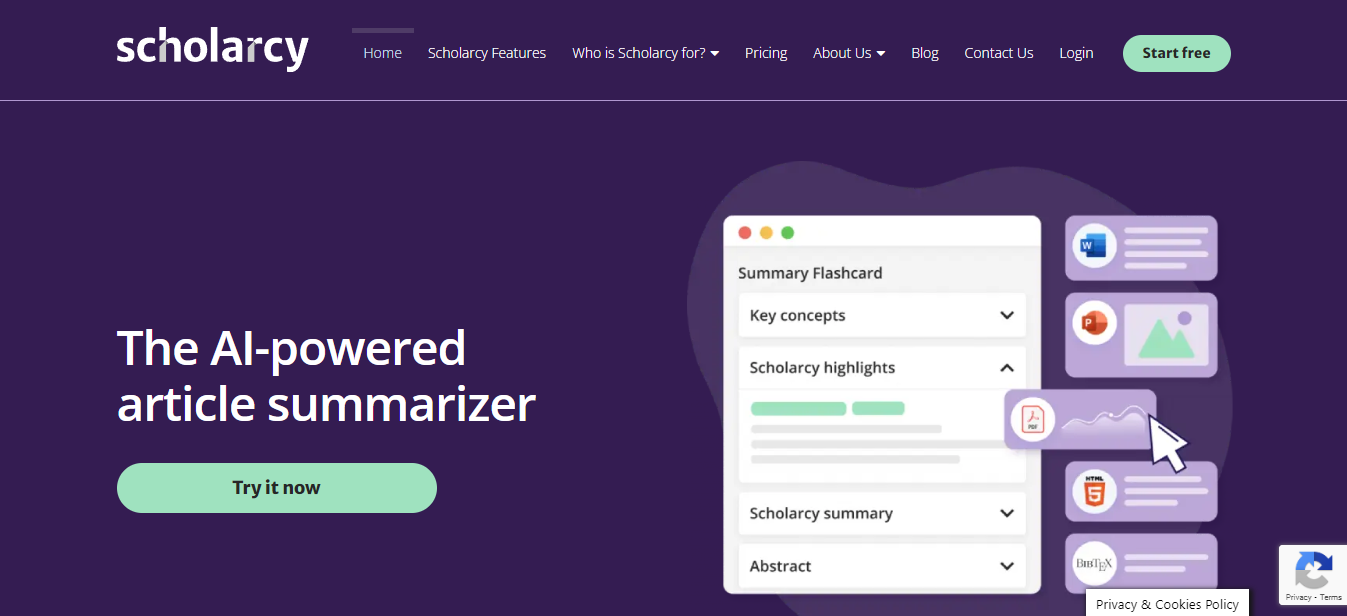 Resumidor de PDF Scholarcy