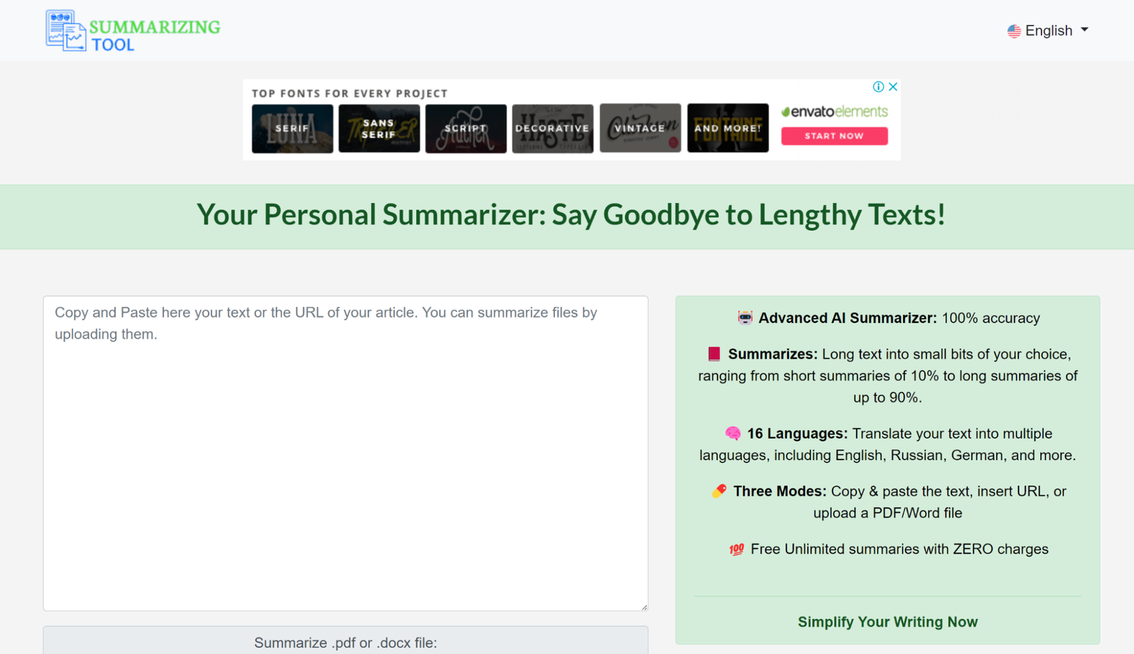 Resumidor de PDF Summarizing Tool