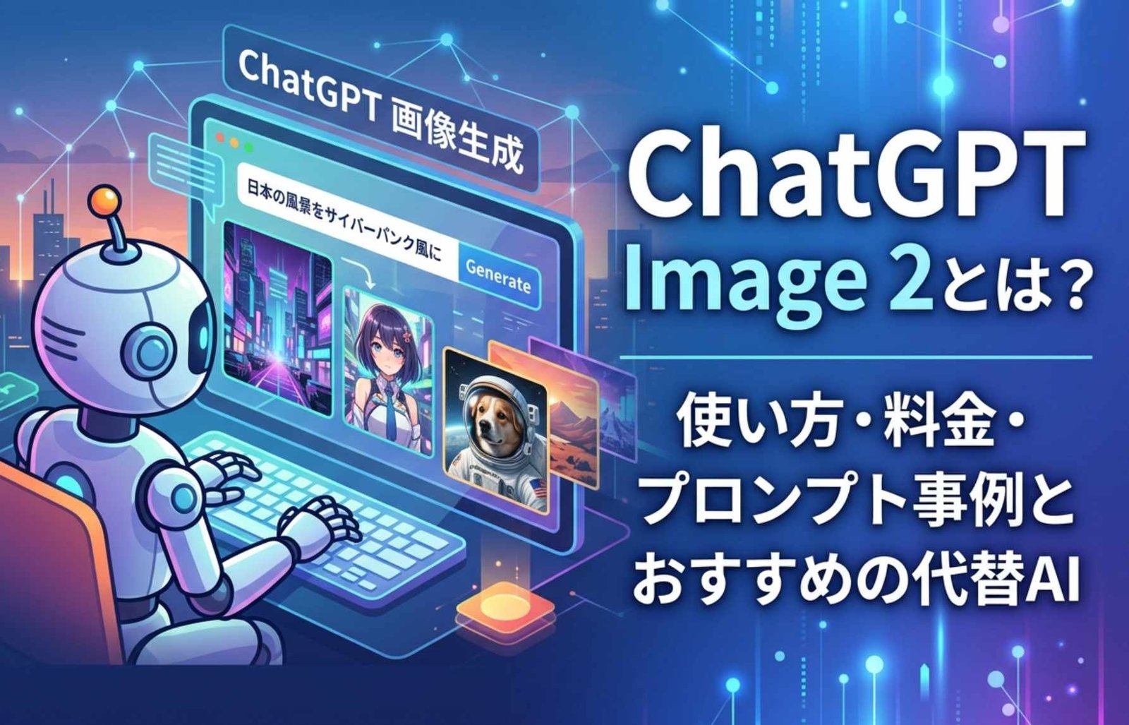 【2026年】ChatGPT Image 2とは？使い方・料金・プロンプト事例とおすすめの代替AI